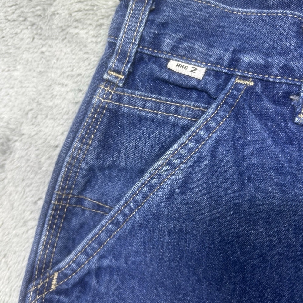 Carhartt FR Jeans Men's 38x34 Dungaree Fit Blue Work Safety Visibility FRB13 - Picture 6 of 16